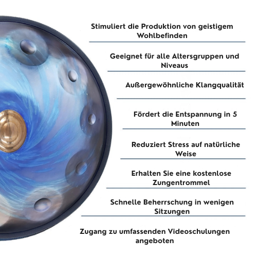 Handpan Mandala Weltraum 9/10/12/13/14 Töne – D-Moll Kurd Mein Handpan
